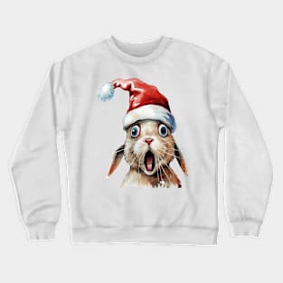 Funny Christmas Rabbit Face Crewneck Sweatshirt